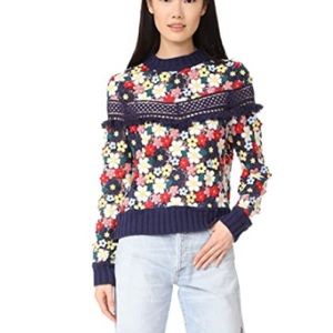 Sea 3D floral crochet sweater